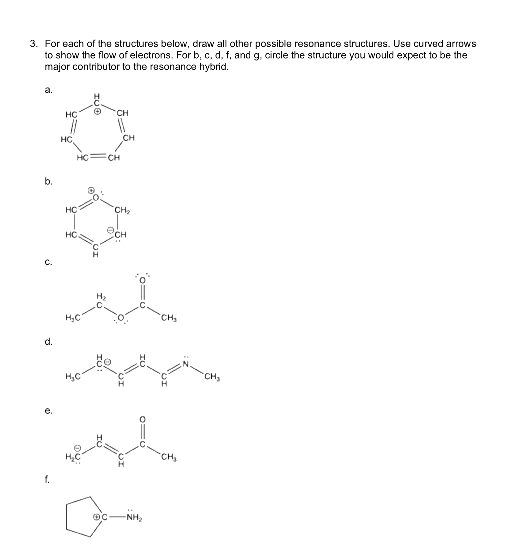 Solved For each of the structures below, draw all other | Chegg.com