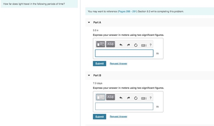 Solved How Far Does Light Travel In The Following Periods Of Chegg