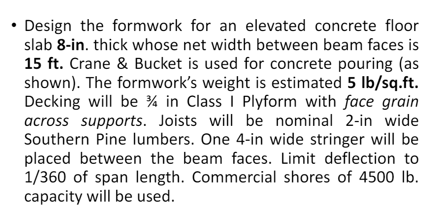 Solved Design the formwork for an elevated concrete | Chegg.com