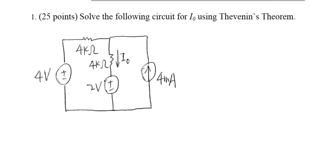 Solved 1 25 ﻿points ﻿solve The Following Circuit For I0