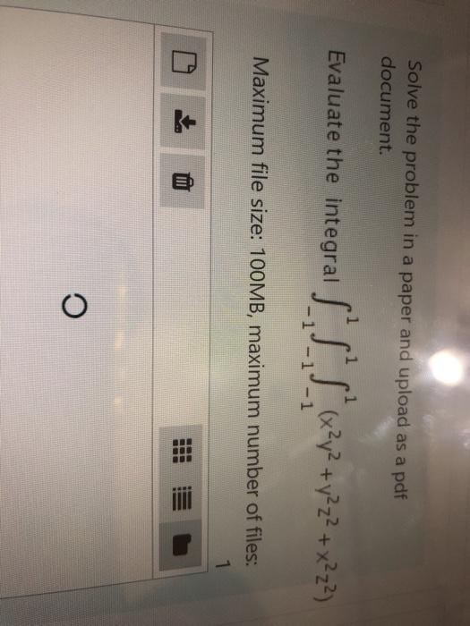 Solved Solve the problem in a paper and upload as a pdf | Chegg.com