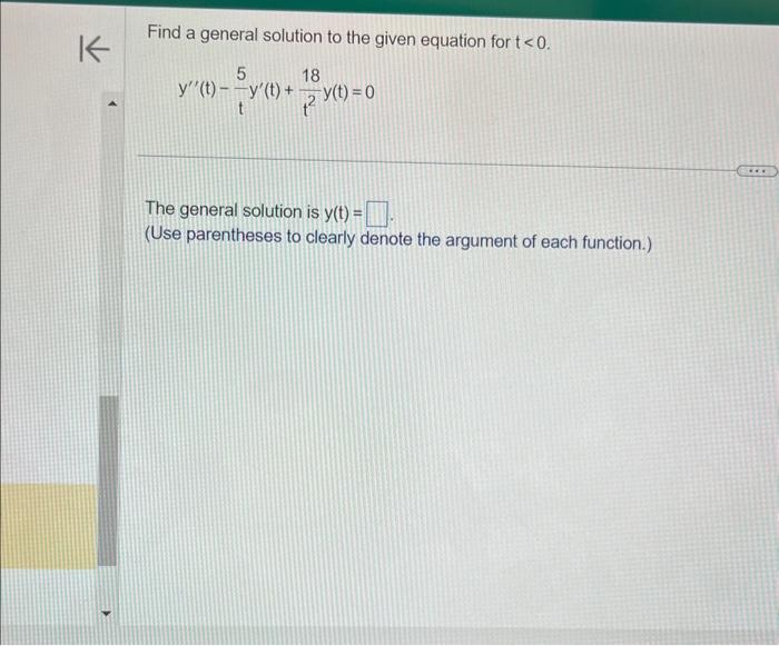 Solved Find A General Solution To The Given Equation For | Chegg.com