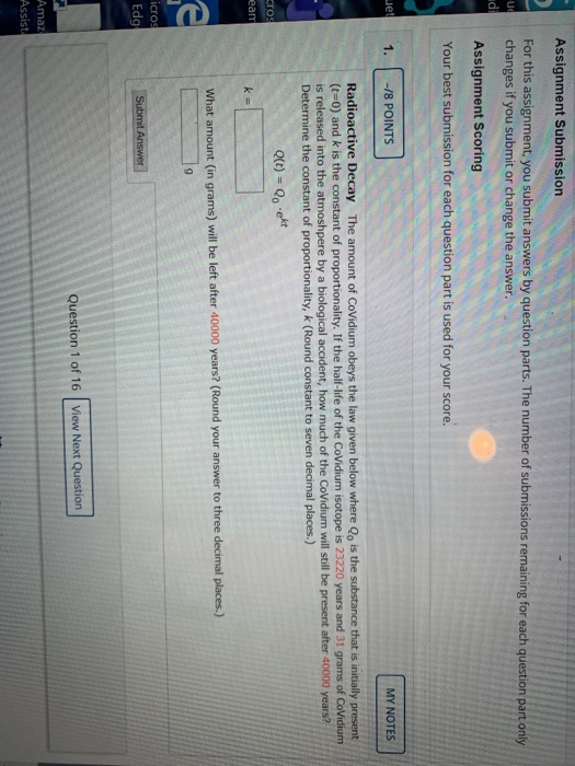 Solved Assignment Submission For this assignment, you submit | Chegg.com