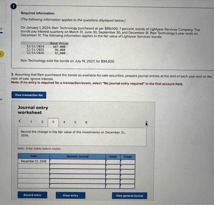 Solved Required Information [The Following Information | Chegg.com ...