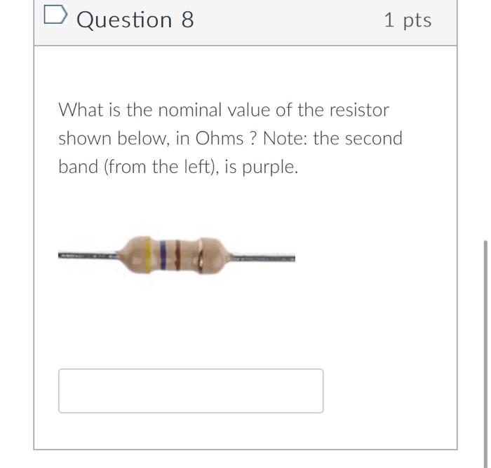 Solved What is the nominal value of the resistor shown