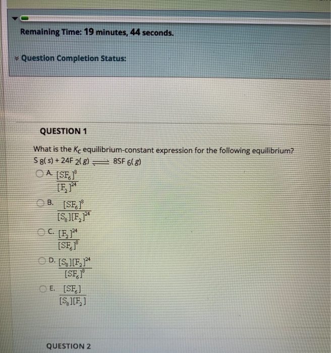 Solved Remaining Time: 19 minutes, 44 seconds. Question | Chegg.com