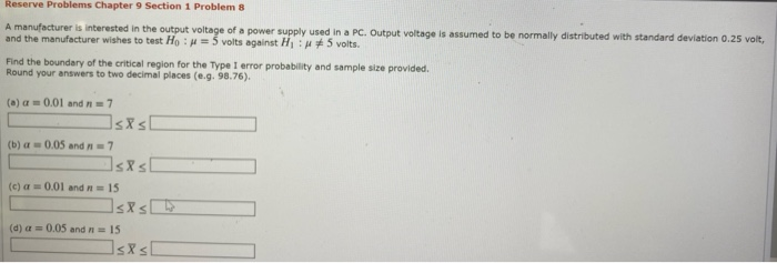 Solved Reserve Problems Chapter 9 Section 1 Problems A | Chegg.com
