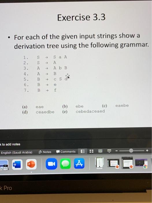 Solved Exercise 3.3 • For each of the given input strings | Chegg.com