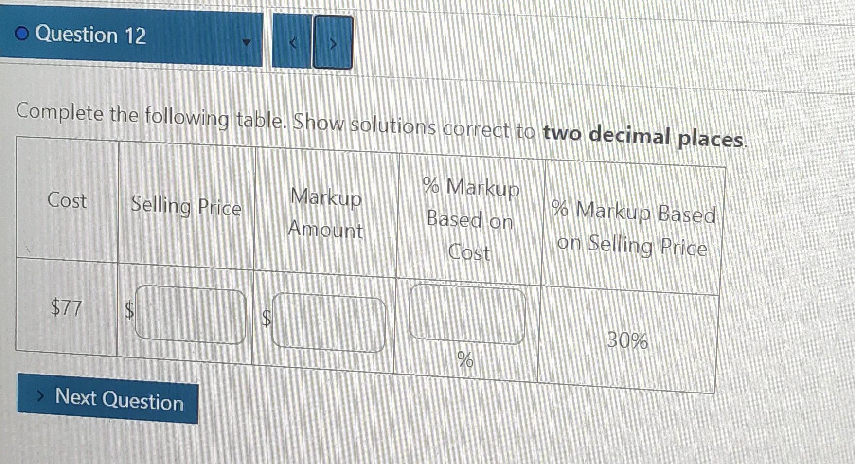 Solved Complete the following table. Show solutions correct | Chegg.com image.