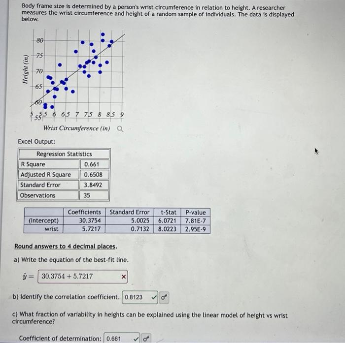 Solved Body frame size is determined by a person's wrist