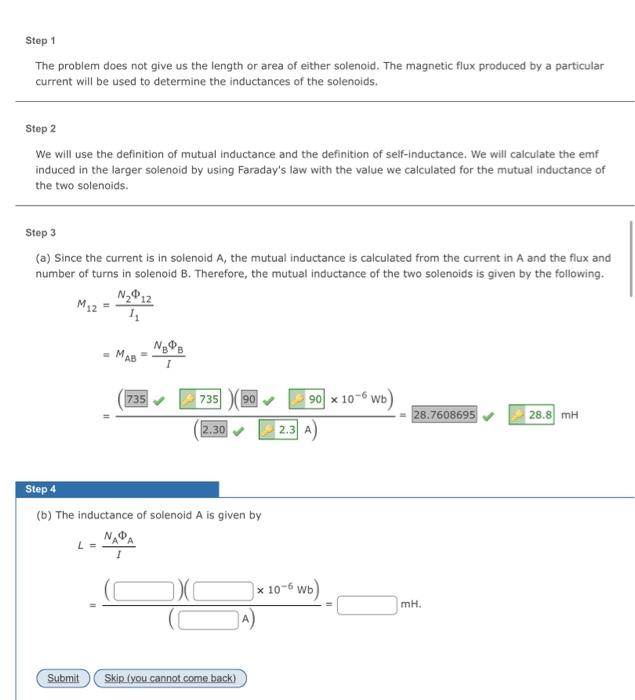 Two solenoids A and B, spaced close to each other and