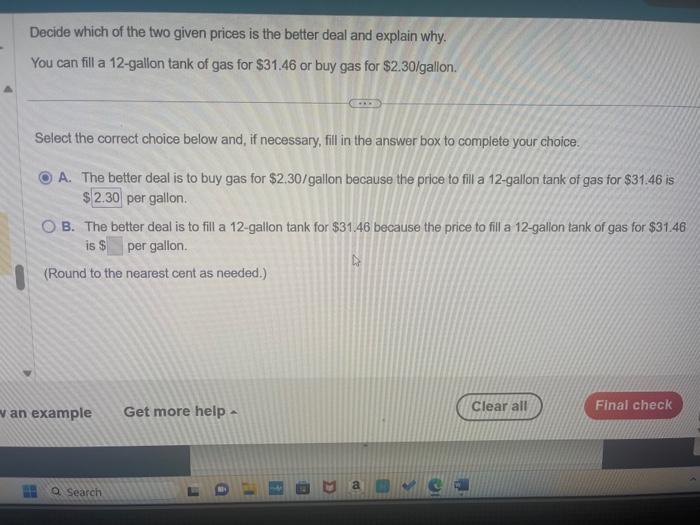 Solved Decide which of the two given prices is the better | Chegg.com