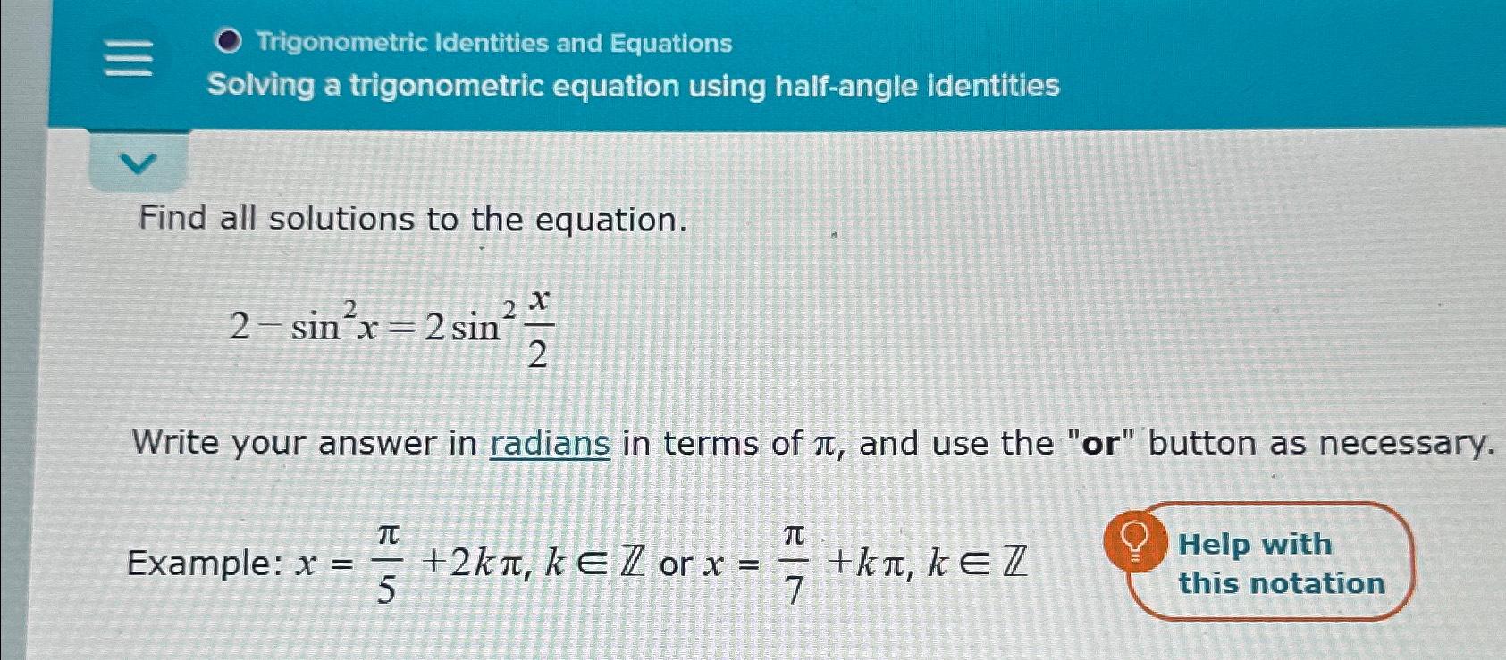 Solved Trigonometric Identities And Equations Solving A | Chegg.com