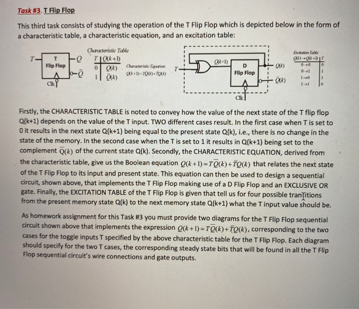 Solved Task #3. T Flip Flop This third task consists of | Chegg.com