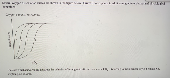 Solved Several oxygen dissociation curves are shown in the | Chegg.com