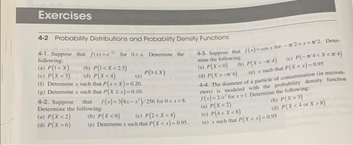 Solved Exercises 4-2 Probability Distributions And | Chegg.com