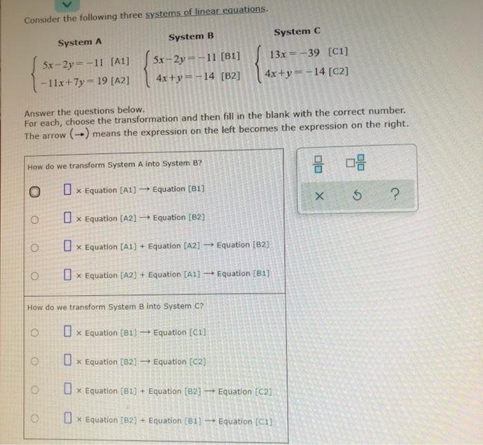 Solved Consider the following three systems of linear | Chegg.com