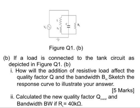 Solved W 11 Figure Q1. (b) (b) If A Load Is Connected To The | Chegg.com