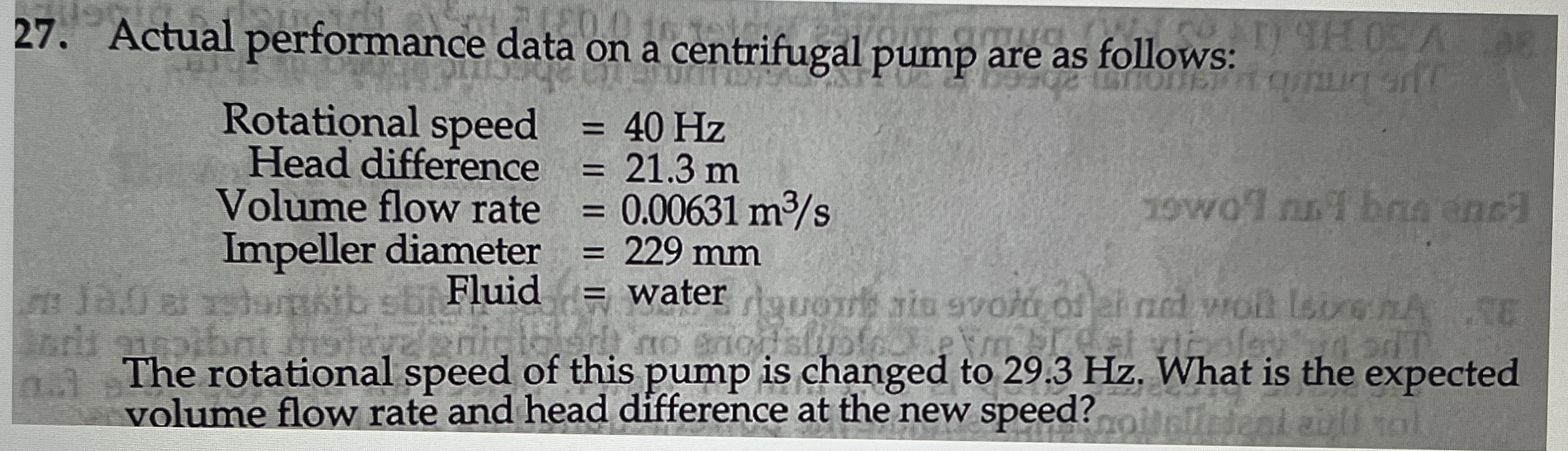 Solved Actual performance data on a centrifugal pump are as | Chegg.com