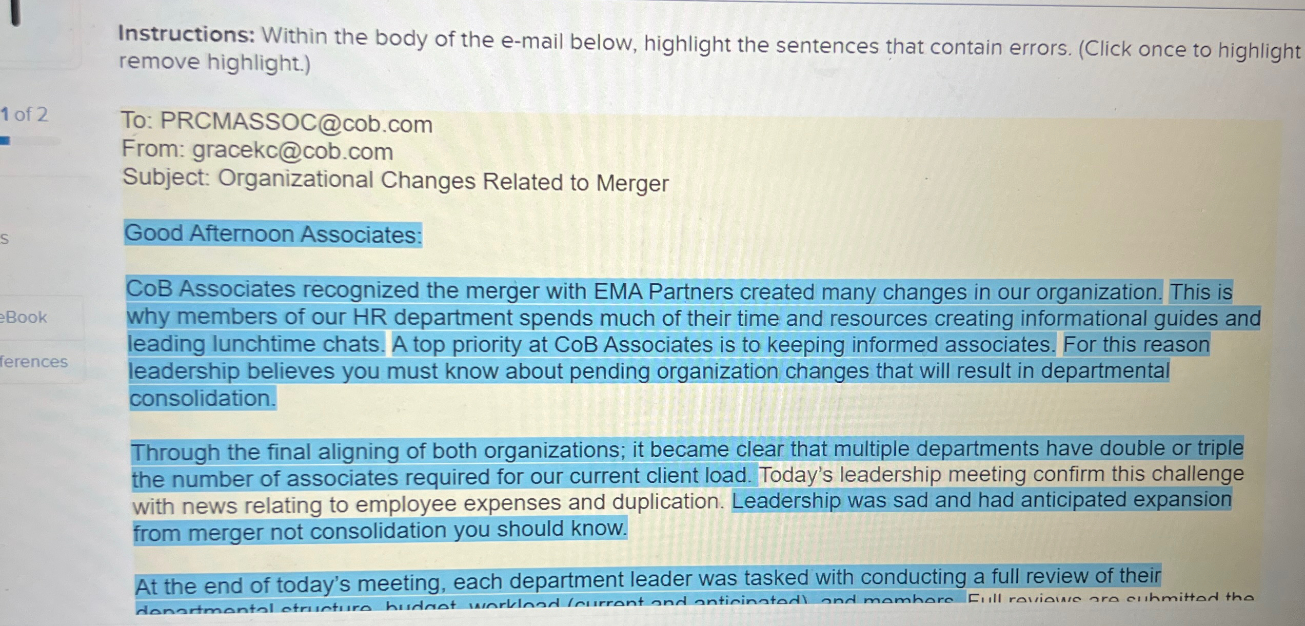 Solved Instructions: Within the body of the e-mail below, | Chegg.com