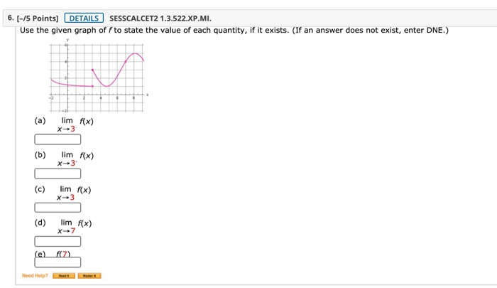 Solved 5. [-/2 Points] DETAILS SESSCALCET2 1.3.507.XP. | Chegg.com