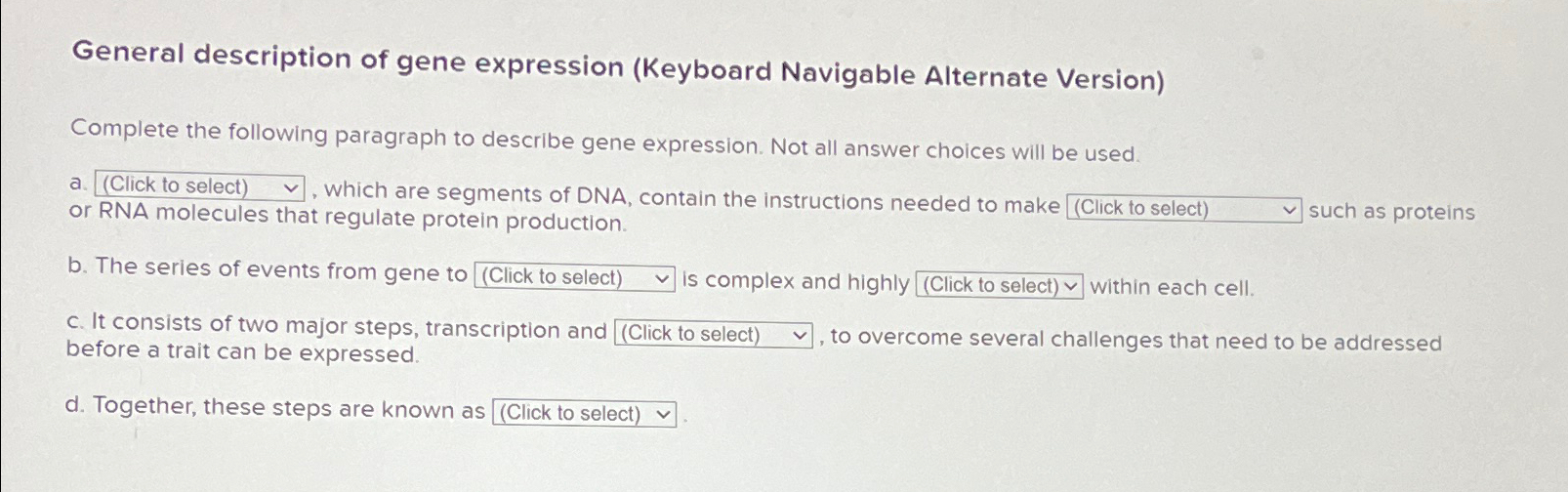 Solved General description of gene expression (Keyboard | Chegg.com
