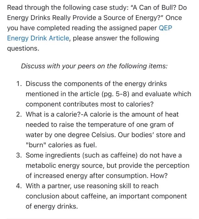 Solved Read Through The Following Case Study: "A Can Of | Chegg.com