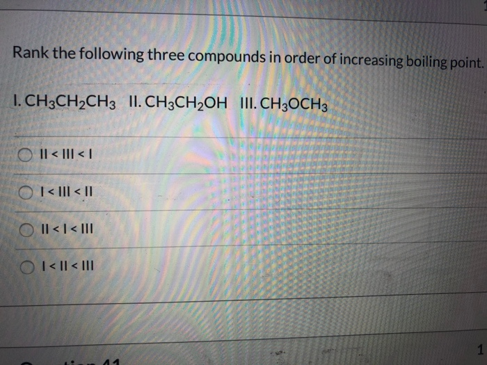 Solved Rank The Following Three Compounds In Order Of 1994