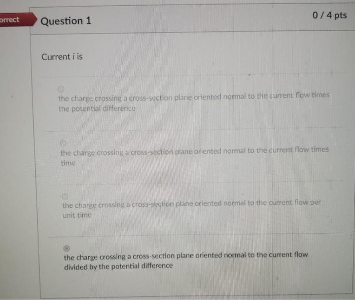 Current \( i \) is
the charge crossing a cross-section plane oriented normal to the current flow times the potential differen