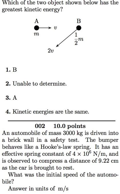 Solved Which of the two object shown below has the greatest | Chegg.com