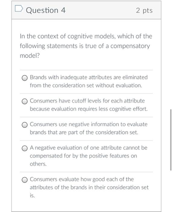 Solved D Question 1 2 pts Which of the following statements | Chegg.com