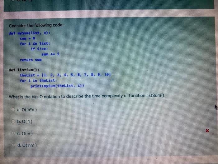 Solved Based on the lecture notes, what is the big-O | Chegg.com