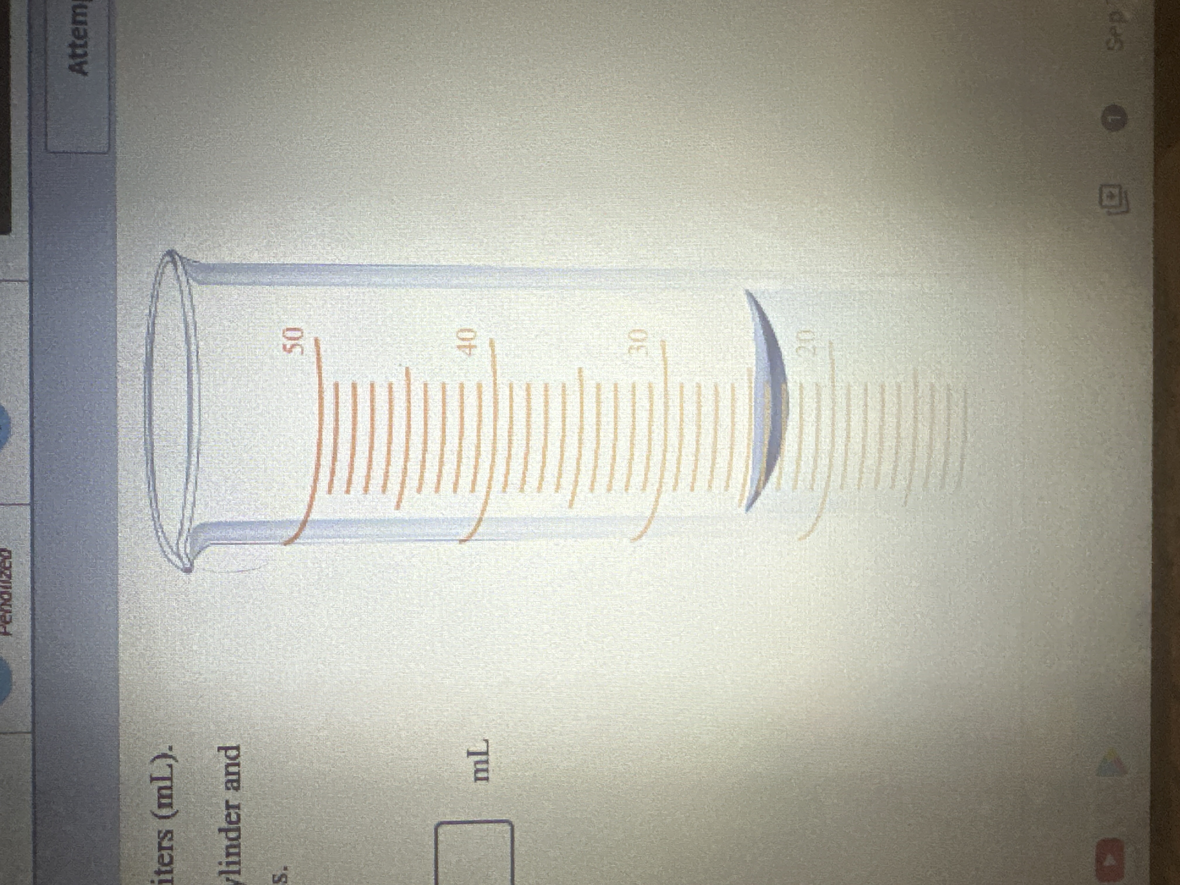 Solved Determine the volume of liquid in the graduated | Chegg.com