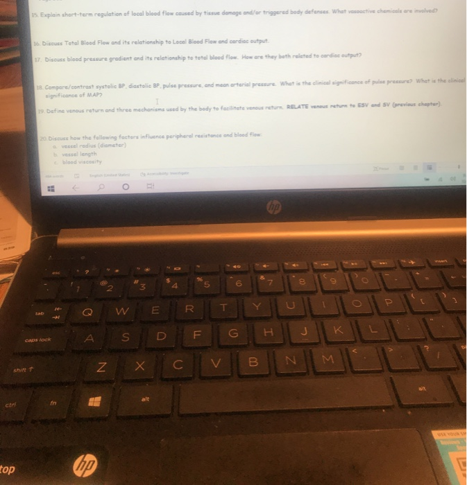 Solved 15. Explain shortterm regulation of local blood flow