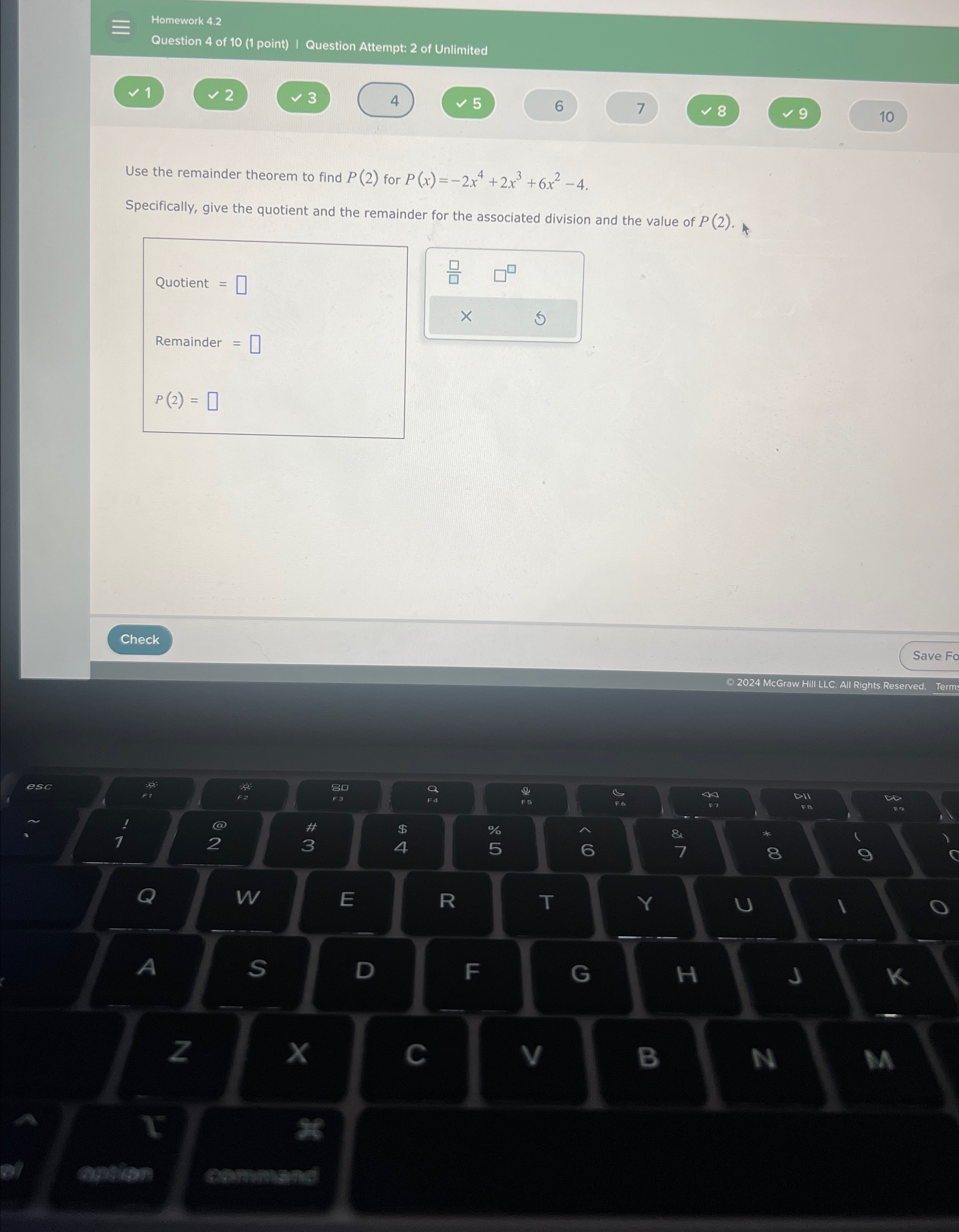 Solved Homework 4.2Question 4 ﻿of 10 (1 ﻿point) | ﻿Question | Chegg.com