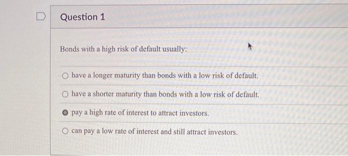 default risk bonds meaning