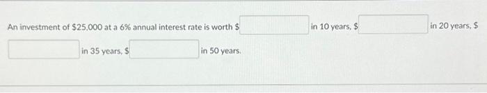 25000 at 6 percent interest for 5 years