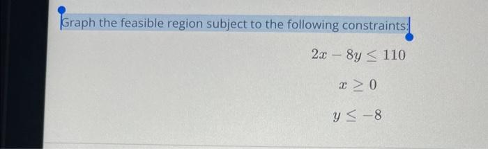 Solved Graph the feasible region subject to the following | Chegg.com