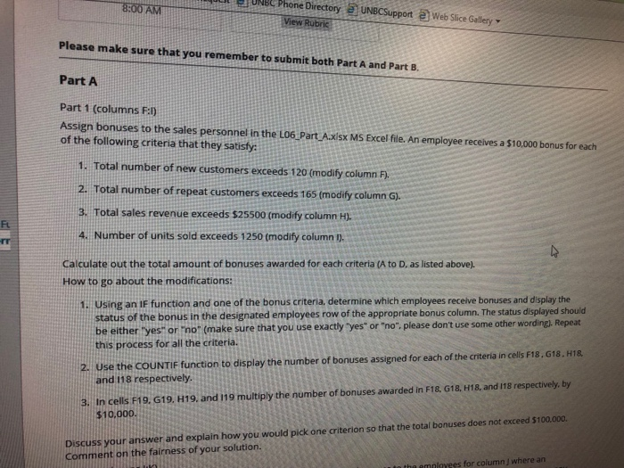 8 00 Am Unbc Phone Directory View Rubric Unbcsupport Chegg Com