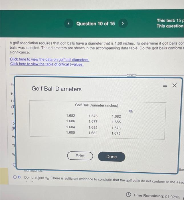 Solved A golf association requires that golf balls have a