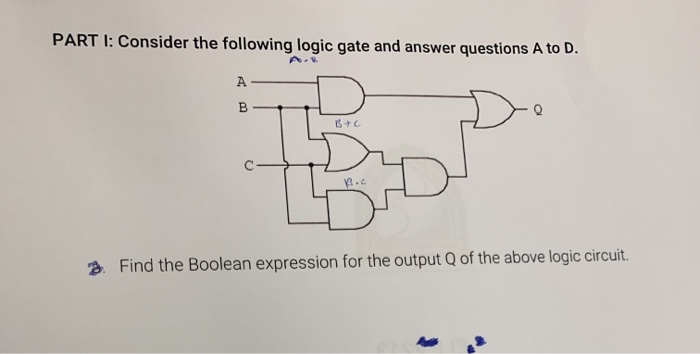 Solved PART I: Consider the following logic gate and answer | Chegg.com