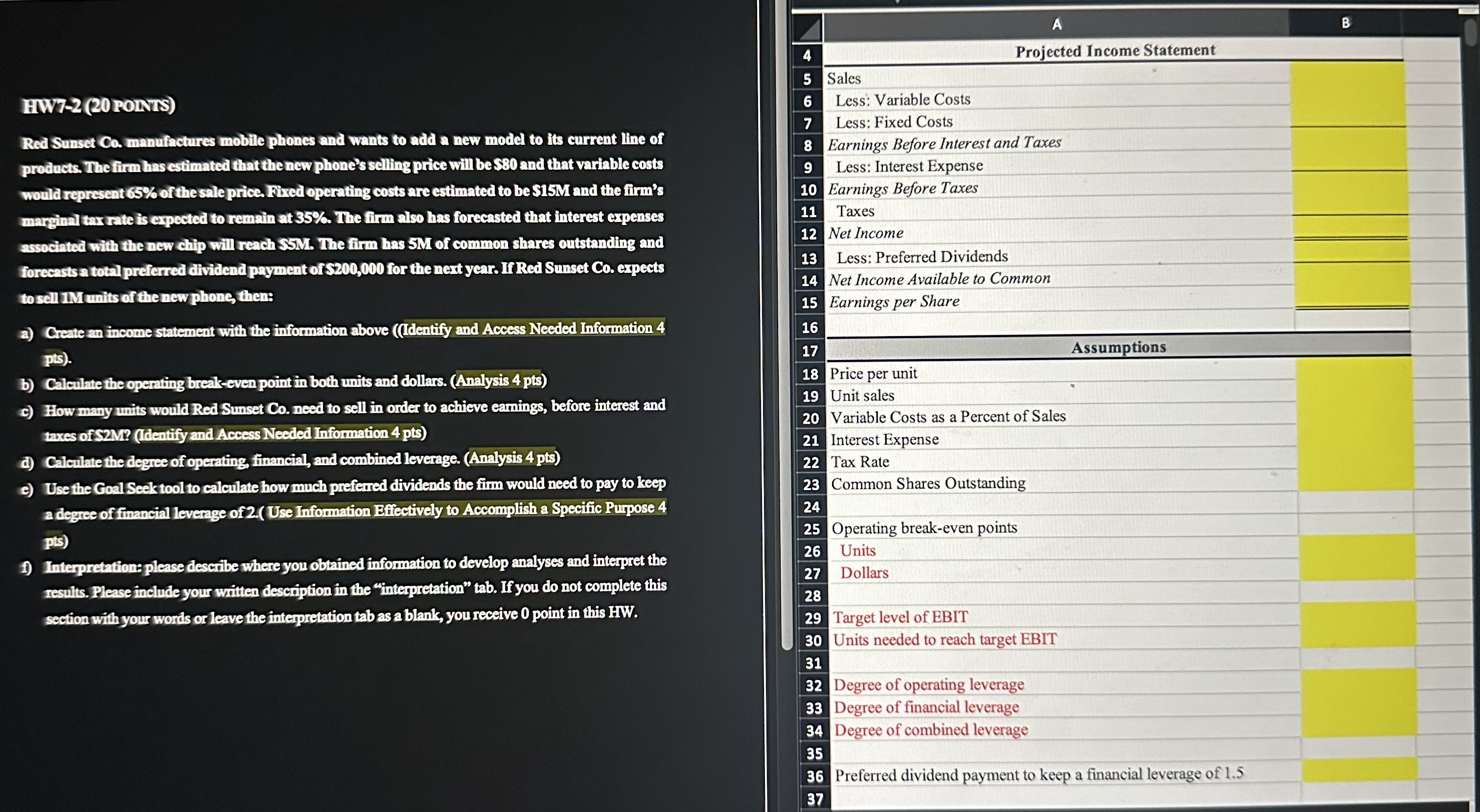 Solved Please complete highlighted parts and letter F | Chegg.com
