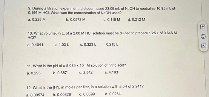 Solved In A Titration Experiment 22 00 Ml Of Naoh Solution Chegg Com