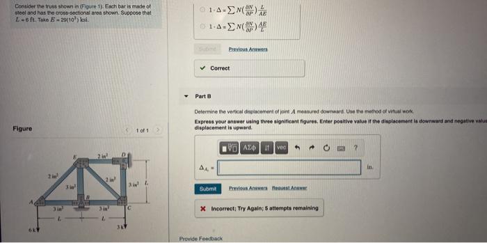Solved Consider the truss shown in Figure 1). Each bar is | Chegg.com