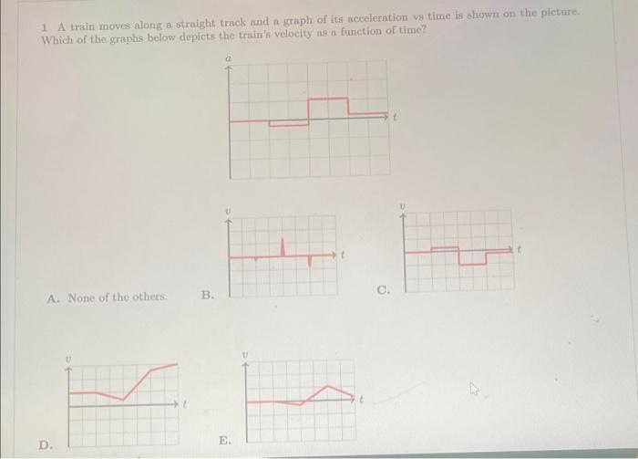 Solved 1 A train moves along a straight track and a graph of