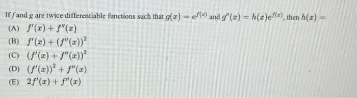 Solved If F And G Are Twice Differentiable Functions Such