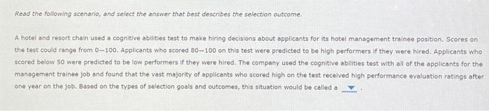 Solved Read the following scenario, and select the answer | Chegg.com