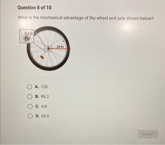 Solved What is the mechanical advantage of the wheel and