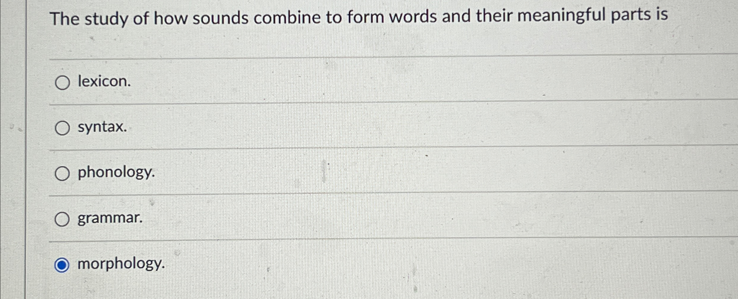 Solved The study of how sounds combine to form words and | Chegg.com