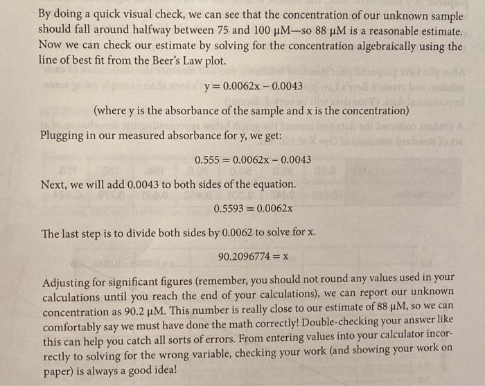 Where and how do I find the Beer's Law Plot Line of | Chegg.com